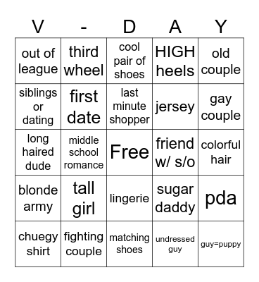People-Watching Bingo Card