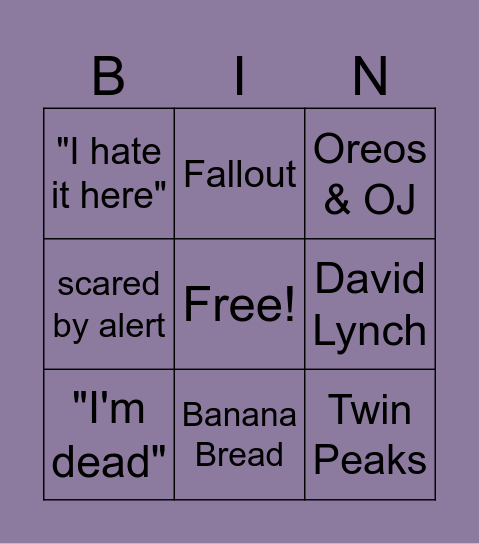 Where is everybody going? Bingo! Bingo Card