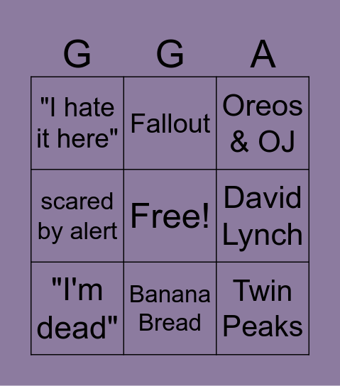 Where is everybody going? Bingo! Bingo Card