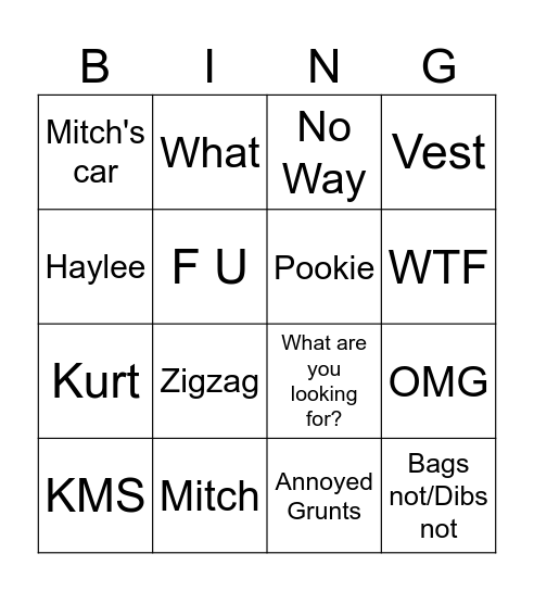 Jordan V2 Bingo Card