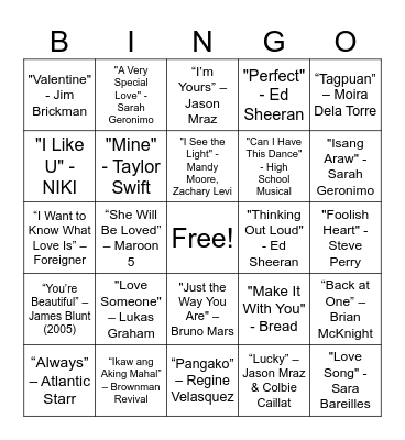 BINGO TO YOUR HEART Bingo Card