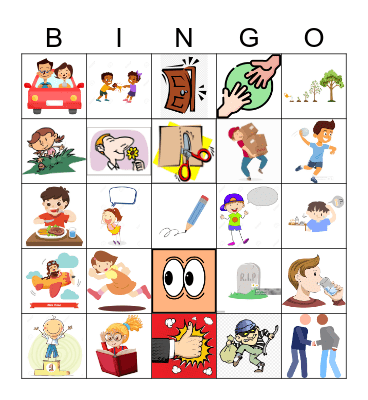 Common Strong Verbs Bingo Card