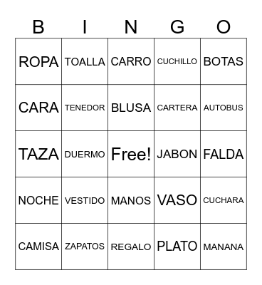 LOTERIA Bingo Card