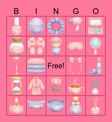 Spa Party Bingo Card