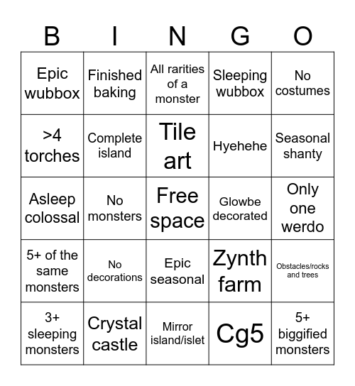 MSM Bingo (ONE PER ISLAND) Bingo Card