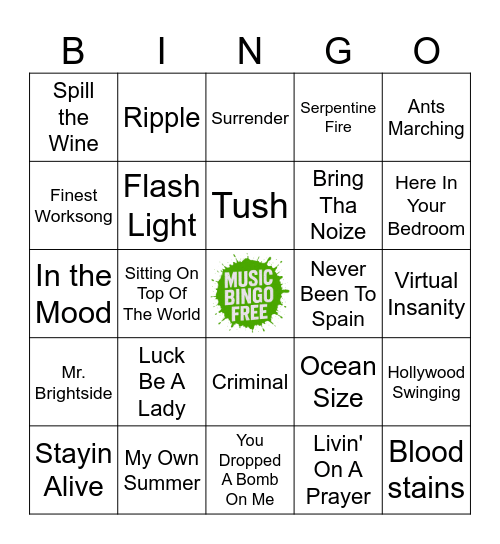 BINGO BOBBY Bingo Card