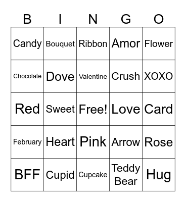 Valentine Bingo Card