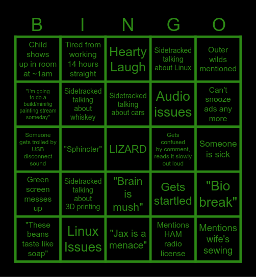 PULLARITY BINGO Card