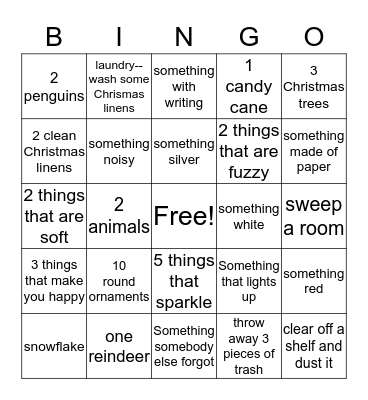Christmas Bingo Card