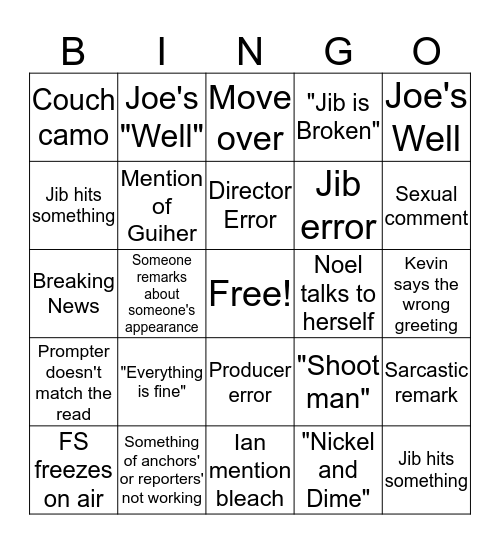 Night Fox Bingo Card