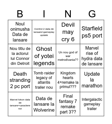 State of play februarie 2026 Bingo Card