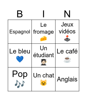 A2 Bingo Card