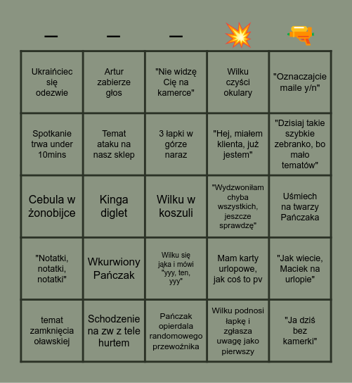 🔥 M I L I T A R I A 🔥 Bingo Card