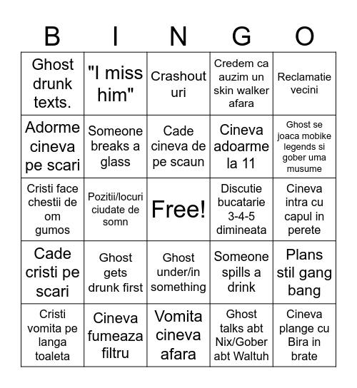 pomana/despotcovirea/moartea calului 2008-2026 Bingo Card