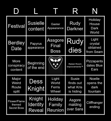 Deltarune Chapter 5 Bingo Card