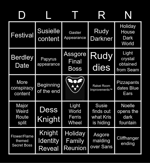 Deltarune Chapter 5 Bingo Card