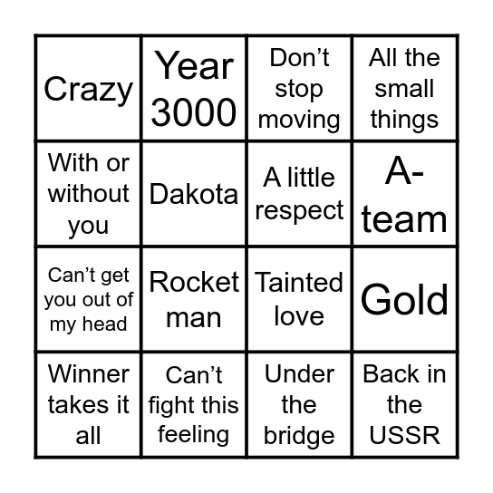 Round 2 Bingo Card