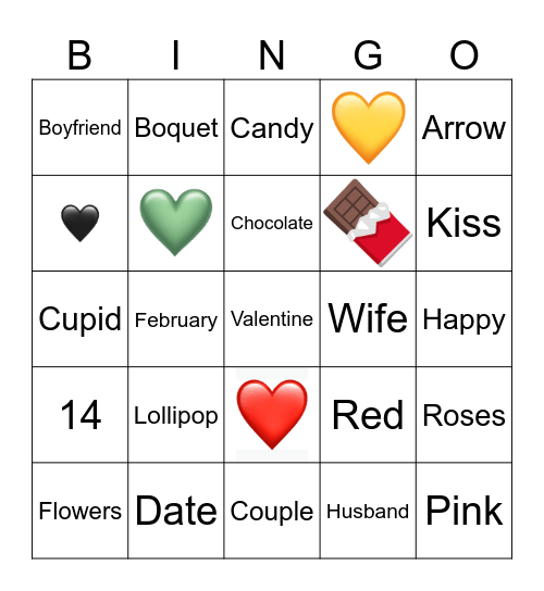 Valentine's Day Bingo Card