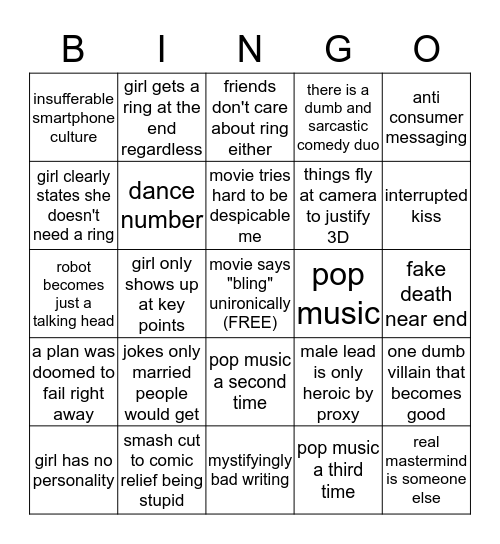 Bling Bingo (Blingo?) Bingo Card