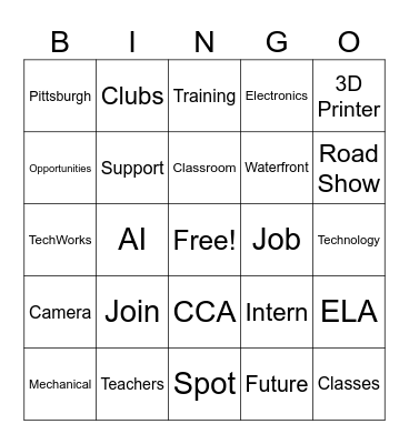 TechWorks Presentation Bingo Card