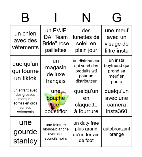 NEUF HEURES à Dubaï 😱 Bingo Card