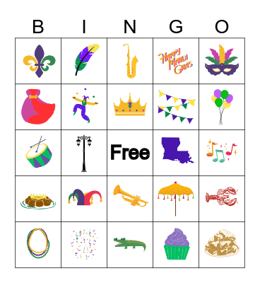 Mardi Gras Bingo Card