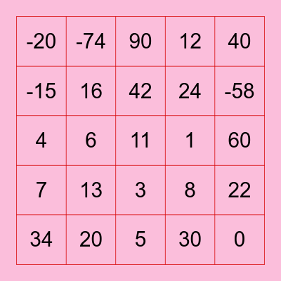 Evaluating Expressions Valentine's Bingo Card