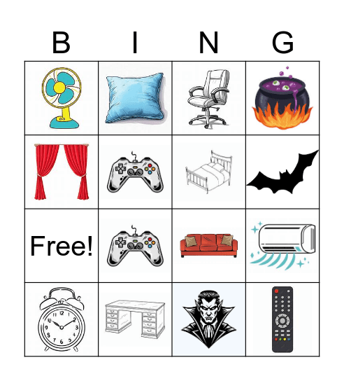 bedroom supplies and furniture Bingo Card