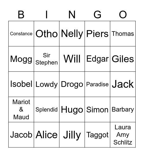 GM!SL Character Bingo Card