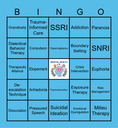 Behavioral Health Bingo Card