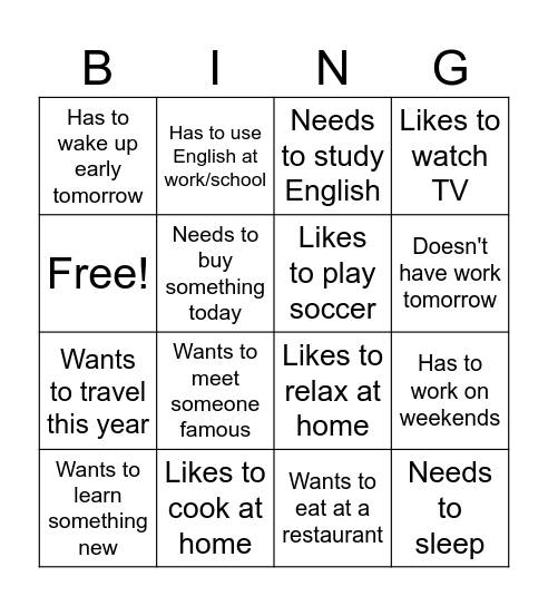 A2 Low Bingo Card
