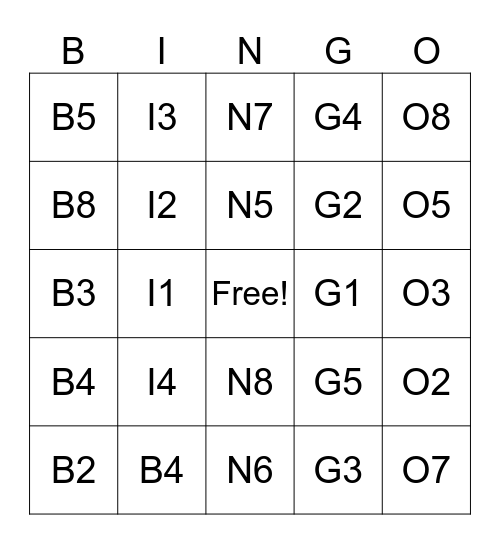 Cass Baseball Foul Ball Bingo Card