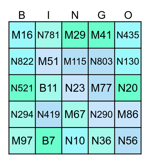 Remark Code Bingo Card