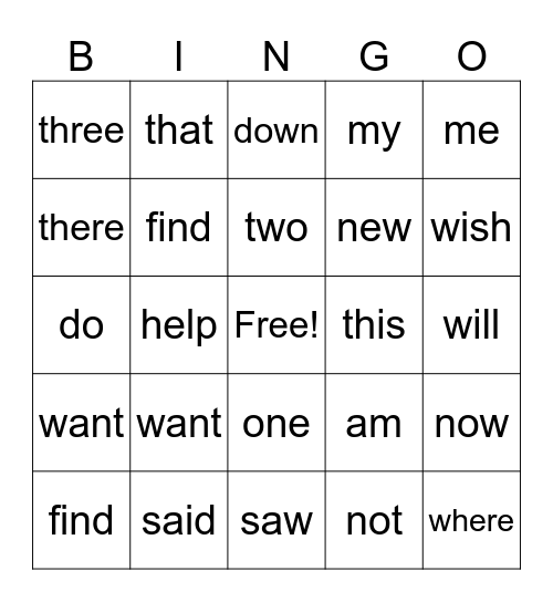 HEART WORD BINGO (1-59) Bingo Card