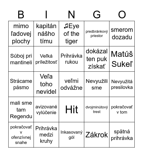 HOKEJ 2026 Bingo Card