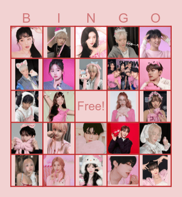 Valentines Kpop bingo Card