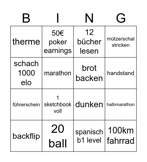 2026 Bingo Card