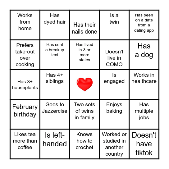Find the Guest Bingo (2 squares per person max, no Ashley! ) Bingo Card