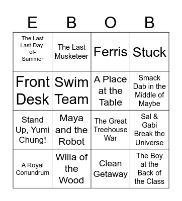 EBOB Bingo 2026 Bingo Card