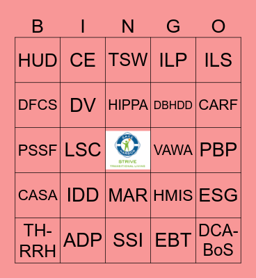 Acronym Bingo Card