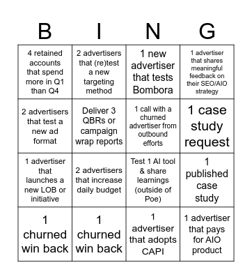 Q126 CSM bingo Card