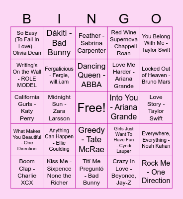 Galentines <33 Bingo Card