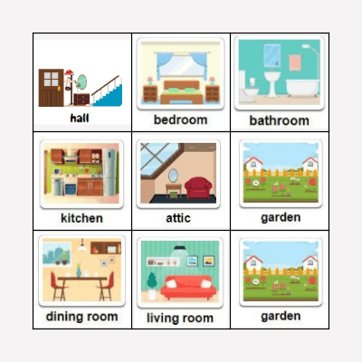 PARTS OF THE HOUSE BINGO Card