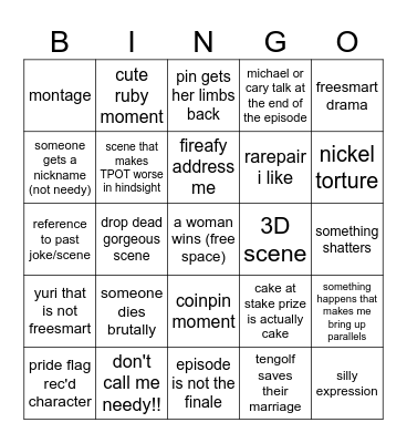 BFDIA24 BINGO Card