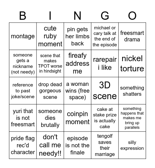 BFDIA24 BINGO Card