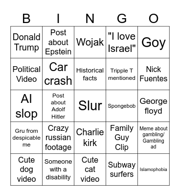 ig reels Bingo Card
