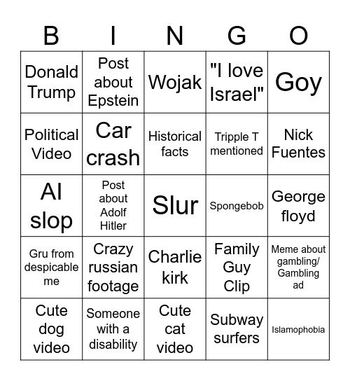 ig reels Bingo Card