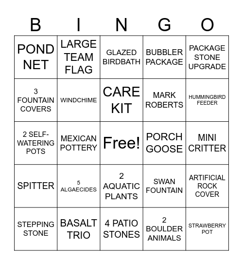 BOYS SIDE Bingo Card