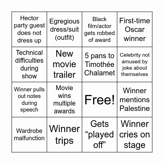🎯🎱HECTOR BINGO🍀💰 Bingo Card