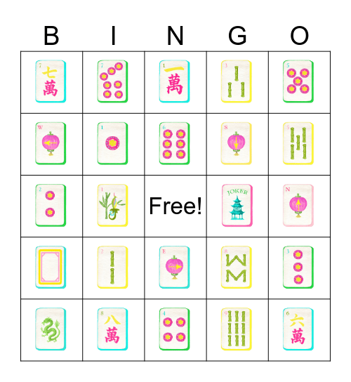 Mahjong Bingo Card